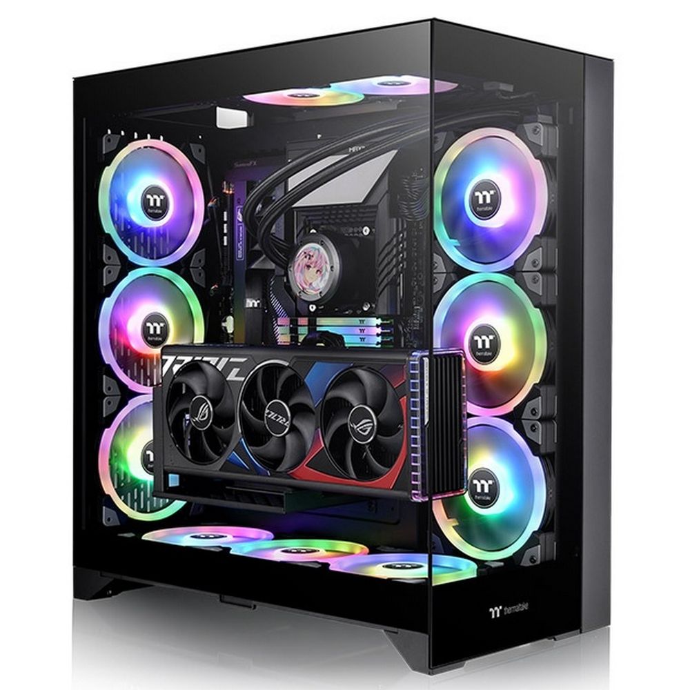 Корпус Thermaltake Bad Pack CTE E600 MX/Black/Win/SPCC/Tempered Glass*2/Mesh & TG Front Panel/PCI-E 4.0 Dual 90  Degree Riser Cable 400mm/Brown Box 