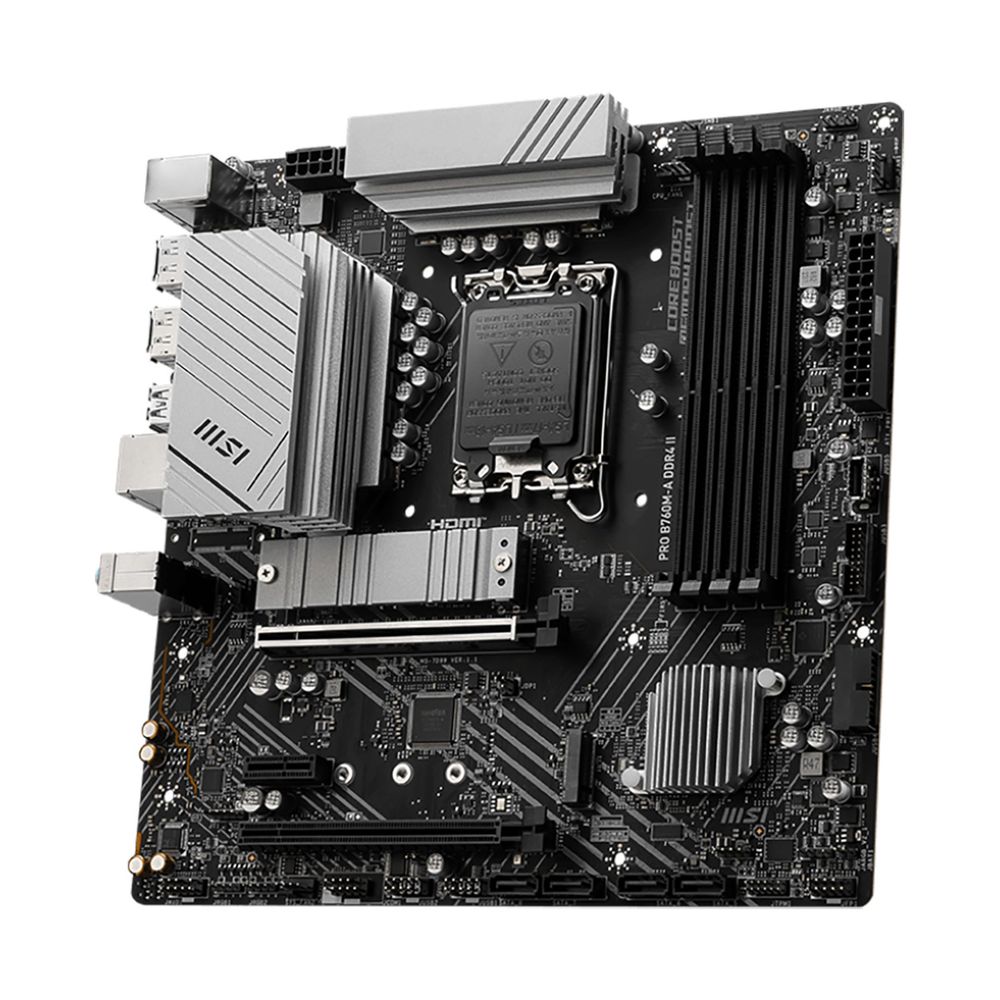 Материнская плата MSI PRO B760M-A DDR4 II DDR4,B760,LGA1700,2DDR4,2PCI-Ex16,1PCI-Ex1,2M.2 4SATA3,2USB3.2 Gen2