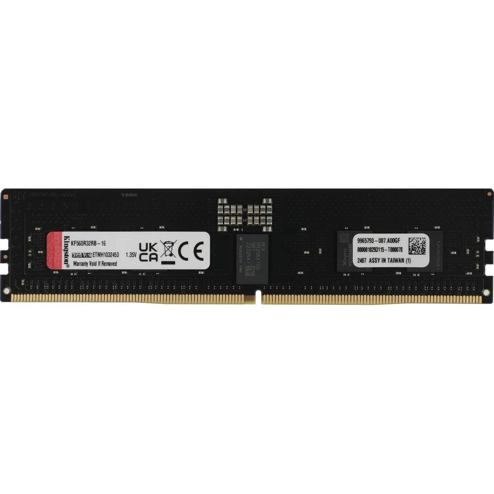 Оперативная память Kingston OEM 16Gb DDR5 6000 FURY Renegade Pro RDIMM Black XMP ECC Registered DIMM (Single Module) 1RX8 32-38-38 1.35V 288-pin 16Gbit