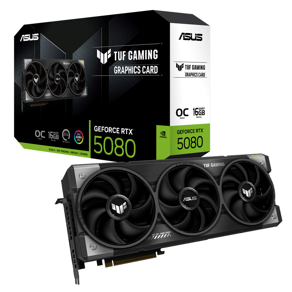 Видеокарта ASUS NVIDIA GeForce RTX 5080 16ГБ Gaming TUF-RTX5080-O16G-GAMING, GDDR7, OC, Ret 90YV0M30-M0NA00
