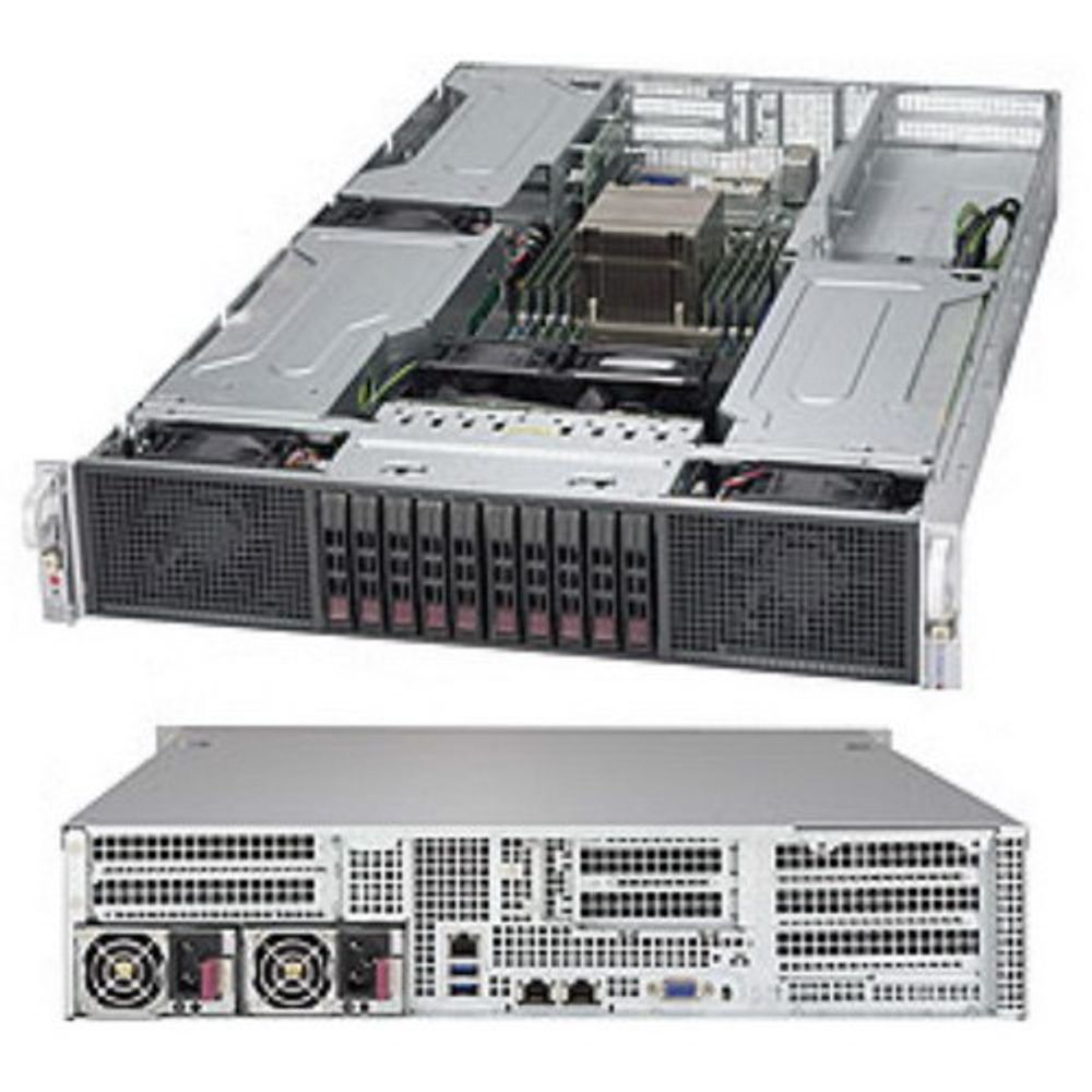 Платформа системного блока SuperMicro SYS-2028GR-TR 2U CSE-218GH-R2K03B X10DRG-H LGA 2011 16xDDR4 10xSATA3 4xUSB3.0 2xUSB2.0 VGA 4xPCI-E3.0x16 PCI-E3.0x8
