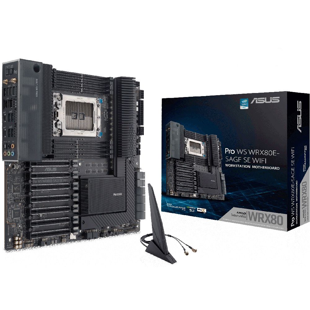 Материнская плата ASUS PRO WS WRX80E-SAGE SE WIFI SWRX8 EATX 8xDDR4 7xPCIEx16 3xM.2 2xUSB-C 10GLAN Wi-Fi 6 {3} (066262)