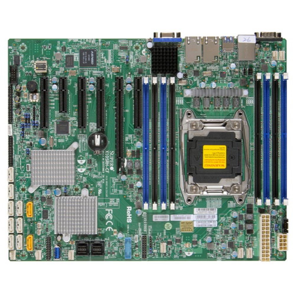 Материнская Плата SuperMicro MBD-X10SRH-CF-O Soc-2011 iC612 ATX 8xDDR4 10xSATA3 SATA RAID iI350-AM2 2хGgbEth Ret