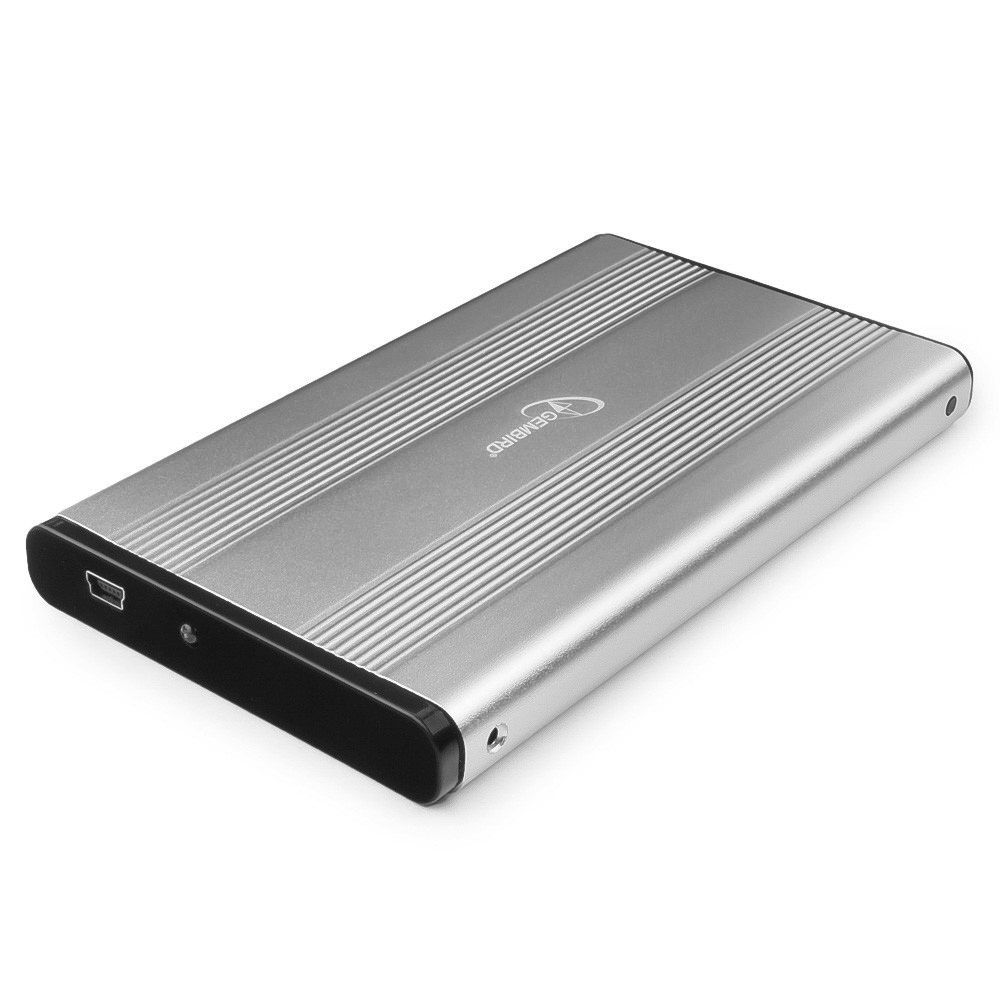 <019695> Внешний контейнер USB2.0 -> SATA 2.5", Gembird EE2-U2S-5-S алюминий, серебристый [EE2-U2S-5-S]