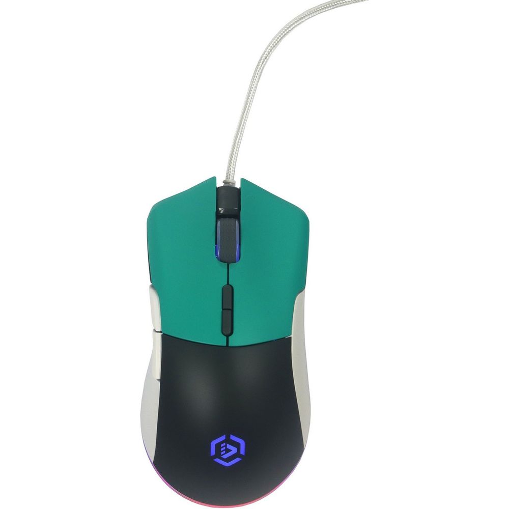 Мышь проводная Raskat MG017 черный/зеленый/белый, 6200 dpi, USB, кнопки - 7