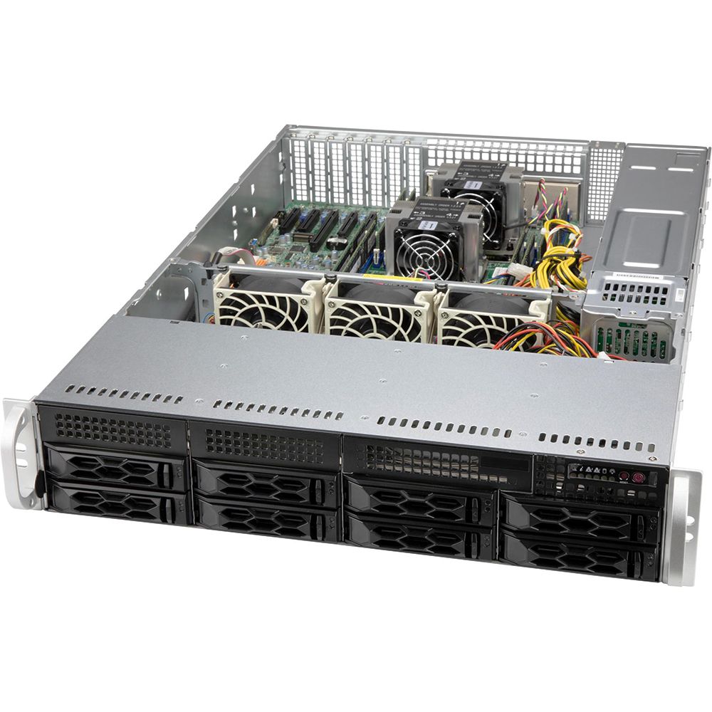Корпус SuperMicro CSE-LA25TQC-R609LP 2U chassis support max. motherboard size - ATX 12" x 10", E-ATX 12" x 13", EE-ATX 13" x 13.68", Support up to ATX 12"x13" MB with rear 2.5" HDD option installed,8x 3.5"(tool-less) or 2.5"(screw) hot-swap SAS3/SATA drive bay
