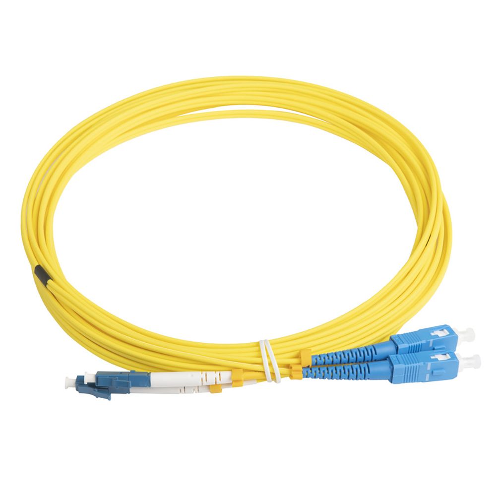 Кабельная сборка Hyperline FC-D2-9-LC/UR-SC/UR-H-5M-LSZH-YL Патч-корд волоконно-оптический (шнур) SM 9/125 (OS2), LC/UPC-SC/UPC, 2.0 мм, duplex, LSZH, 5м