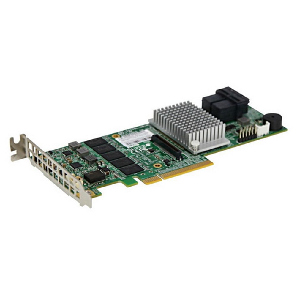 Контроллер SuperMicro AOC-S3108L-H8IR LSISAS3108 PCI-E3.0x8 2xMini-SAS HD SFF8643(x4) 12 Gb/s 2GB 1866MHz DDR3 SDRAM (143450)
