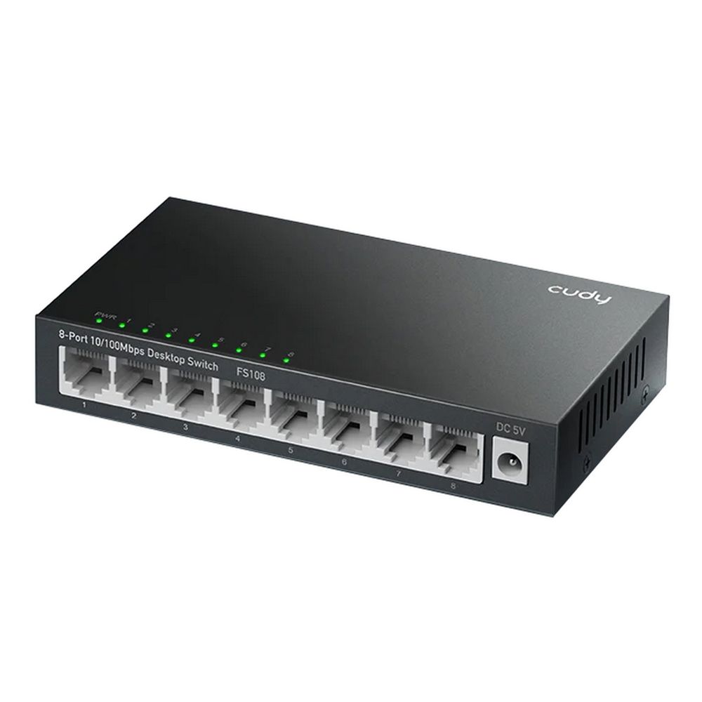 Коммутатор Cudy FS108, 8×100 Мбит/с, неуправляемый, настольный
