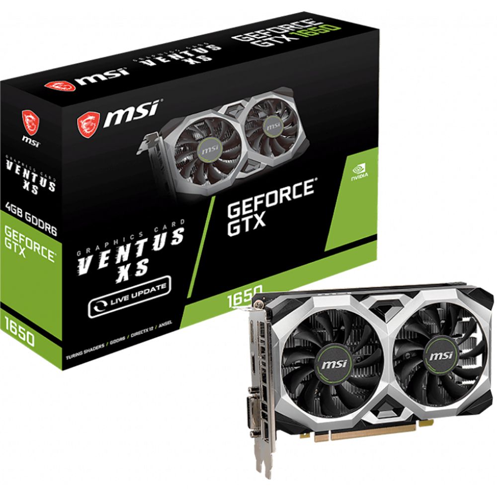 Видеокарта MSI GTX1650 D6 VENTUS XS V1 (GTX1650, 4GB, GDDR6, 128bit, HDMI, DP, DVI-D)