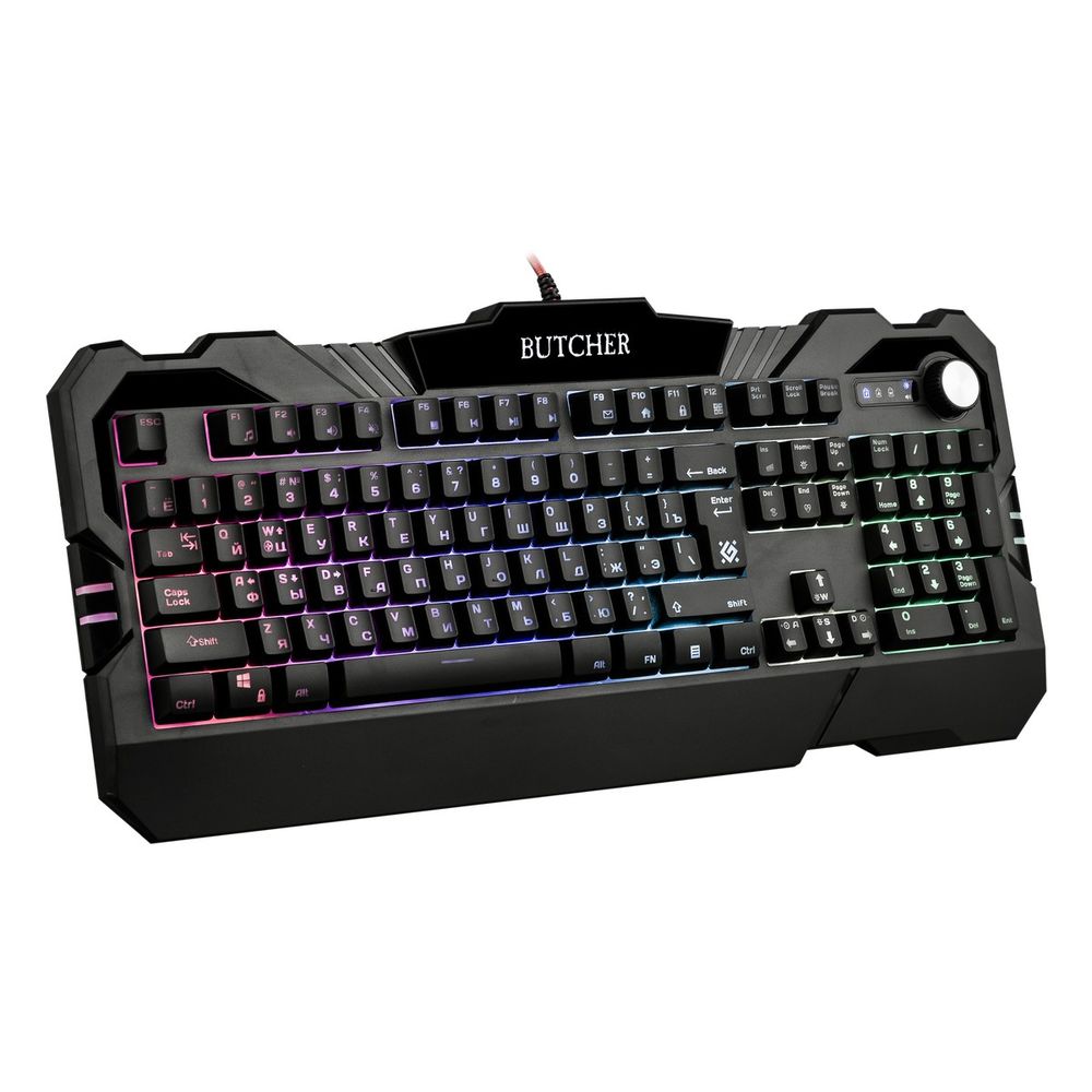 Клавиатура проводная игровая Defender Butcher GK-193DL Bad Pack RU,RGB подсветка, 9 режимов (451932) {20}