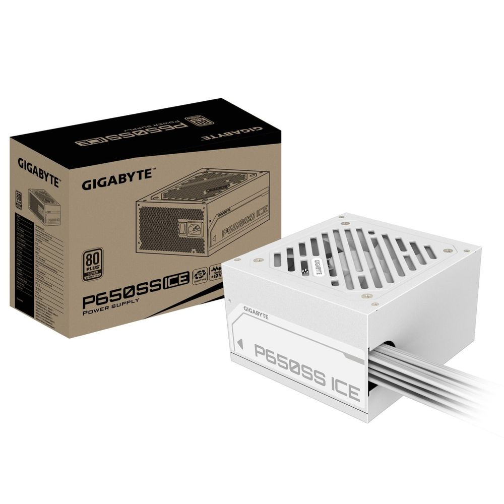 Блок питания ПК Gigabyte P650SS ICE 650W, 80+, SILVER, НЕ модульный, ATX 3.0, White