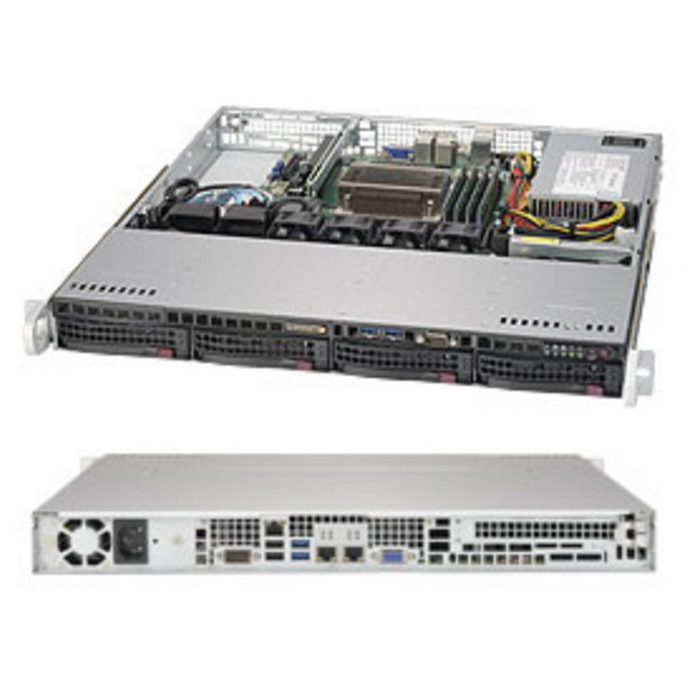 Платформа системного блока SuperMicro SYS-5019S-M 1U Rackmount SC813MFTQC-350CB X11SSH-F LGA1151 4xDDR4 4xSATA3 4xUSB3.0 2xUSB2.0 VGA PCI-E3.0x8(inx16) AOC M.2 (203819)