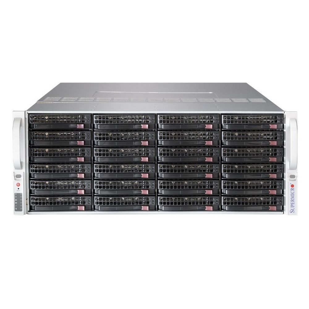 Платформа системного блока SuperMicro SSG-6049P-E1CR24L 4U, 2xLGA3647, 16xDDR4, 24x3.5 SAS/SATA, 2x2.5 SATA Rear, CSE-847BE1C4-R1K23LPB, X11DPH-T, SAS LSI3008, 2x10GBase-T, 3xPCIE x16, 2xPCIEx8 (slot 2&3 occupied by SAS controller), 2x1200W