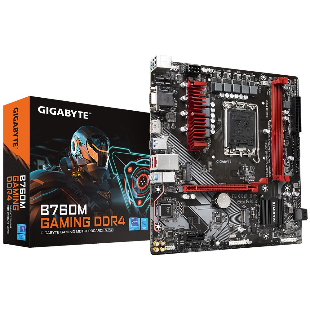 Материнская плата GIGABYTE B760M GAMING DDR4, mATX, Intel B760, LGA1700, DDR4
