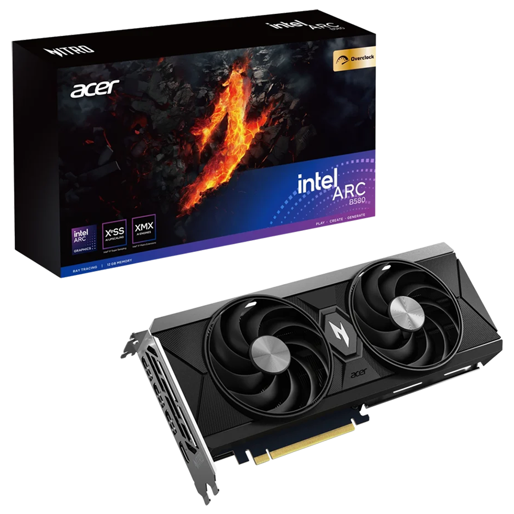 DP.Z4BWW.P01 Видеокарта Intel Arc B580 Acer NITRO OC 12GB GDDR6 192bit 3xDP HDMI 2FAN RTL