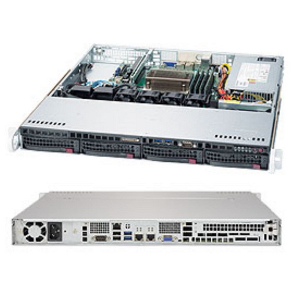 Платформа системного блока SuperMicro SYS-5019S-MT 1U Rackmount SC813MFTQC-350CB X11SSH-TF LGA1151 4xDDR4 SATA3 4xUSB3.0 2xUSB2.0 VGA PCI-E 3.0x8 AOC