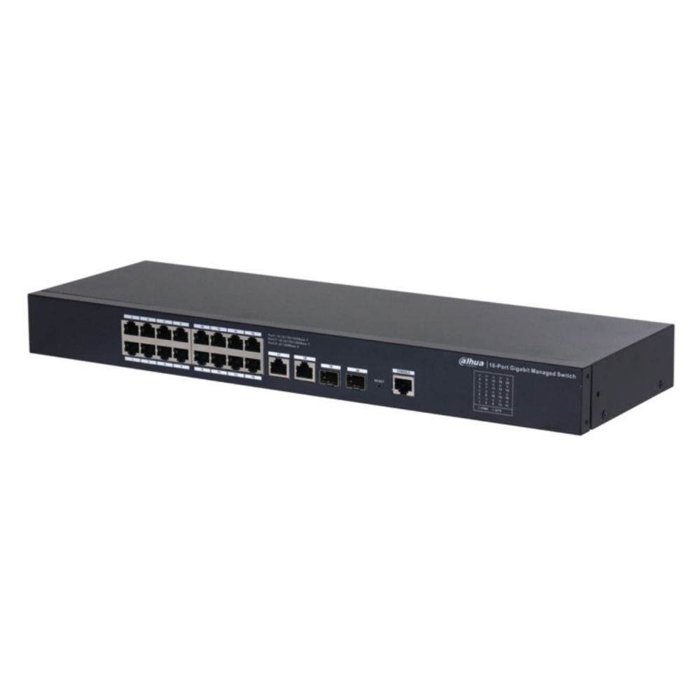 Коммутатор 20-портовый управляемый Dahua DH-SG4020, уровень L2, 18xRJ45 1Gb, 2xRJ45 1Gb uplink, коммутация 56 Гбит/с, MAC-таблица 8K, металл