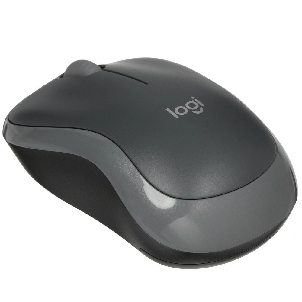 Мышь Logitech M186 черный/серый оптическая (1000dpi) беспроводная USB2.0 для ноутбука (2but)