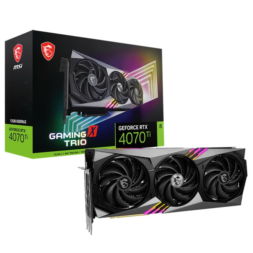 Видеокарта MSI RTX 4070 Ti GAMING X TRIO 12G RTX4070Ti GAMING X TRIO 12GB GDDR6X 192bit 3xDP HDMI 3FAN RTL (027298)
