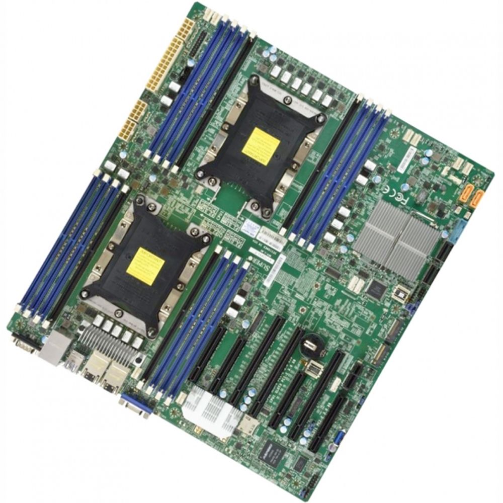 Материнская плата SuperMicro MBD-X11DPH-TQ E-ATX LGA 3647 Up to 2TB 3DS ECC RDIMM 10 SATA3 (6Gbps) ports 7 USB 3.0 ports (4 rear + 2 headers + 1 Type A) 1 VGA port