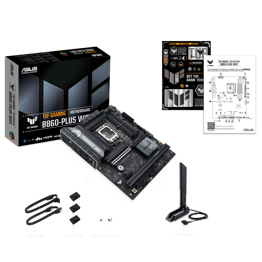 Материнская плата ASUS TUF GAMING B860-PLUS WIFI LGA1851 ATX 4xDDR5 2xPCIEx16 PCIEx1 3xM.2 USB-C DP HDMI 2.5GLAN Wi-Fi 7