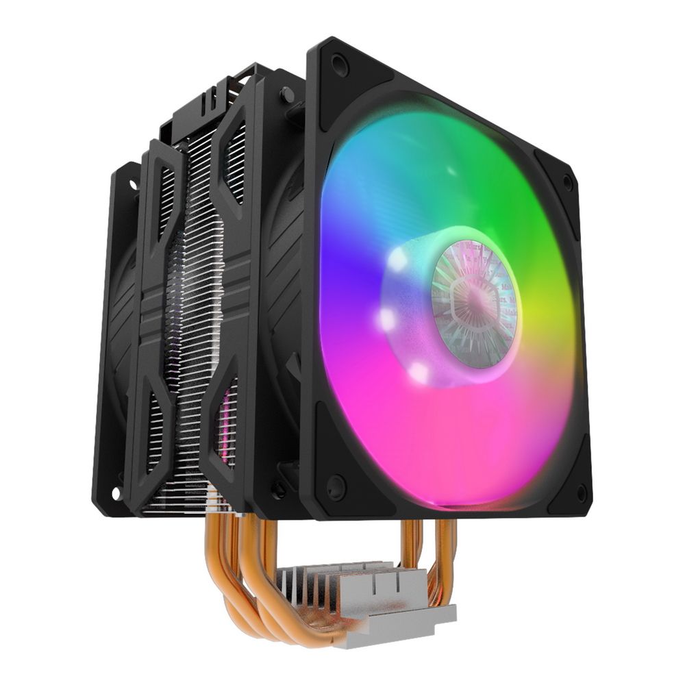 Кулер для процессора Cooler Master Hyper 212 LED Turbo ARGB черный, 120 мм, алюминий/медь, 1800 об/мин, 27 дБ, 4 pin, 160 Вт, 159 мм