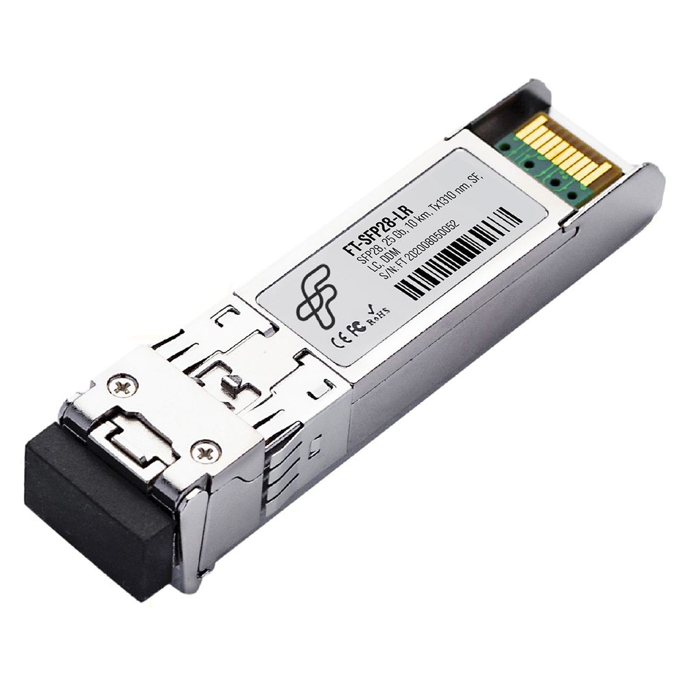 Волоконно-оптический приемопередатчик Fibertrade FT-SFP28-LR Трансивер 25G, SFP28, LC SMF 10km, 1310nm DFB laser, (прошивка Intel), OEM, Fibertrade (597015)