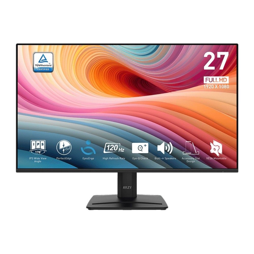 Монитор 27" MSI PRO MP275 E2  IPS, 1920x1080, 120Hz, 4ms, 300сd/m, 1500:1, HDR | VGA, HDMI(2.0), DP(1.2a) | InPSU, Speakers, Vesa 100, Black