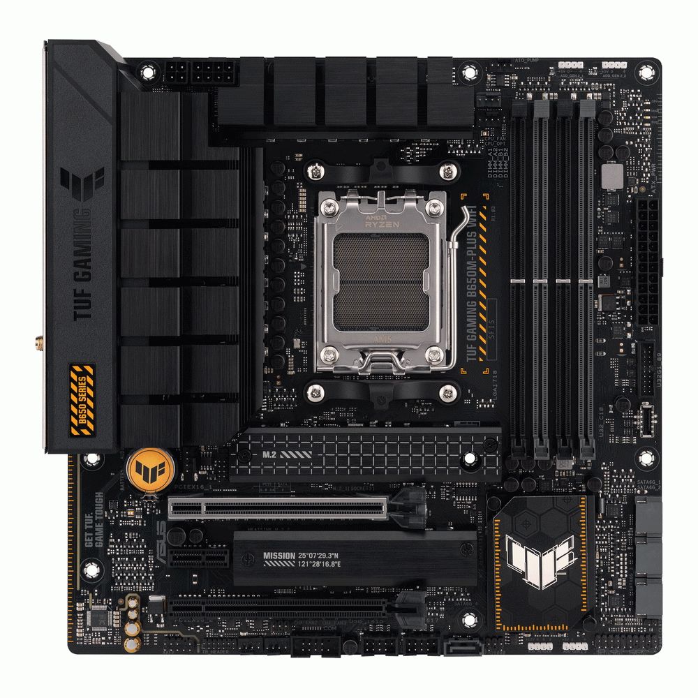 Материнская плата ASUS TUF GAMING B650M-PLUS WIFI AM5 mATX 4xDDR5 2xPCIEx16 PCIEx1 2xM.2 USB-C DP HDMI 2.5GLAN Wi-Fi 6 (90MB1BF0-M0EAY0) (912118)