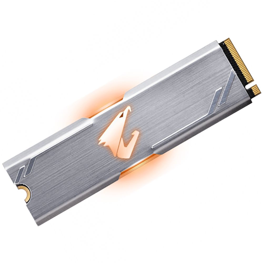Твердотельный накопитель SSD Gigabyte AORUS RGB 512GB M.2 2280 GP-ASM2NE2512GTTDR Client PCIe Gen3x4 with NVMe, 3480/2000, IOPS 360/440K, MTBF 1.8M, 3D TLC, 512MB, 800TBW, NVMe 1.3, RTL (804800)