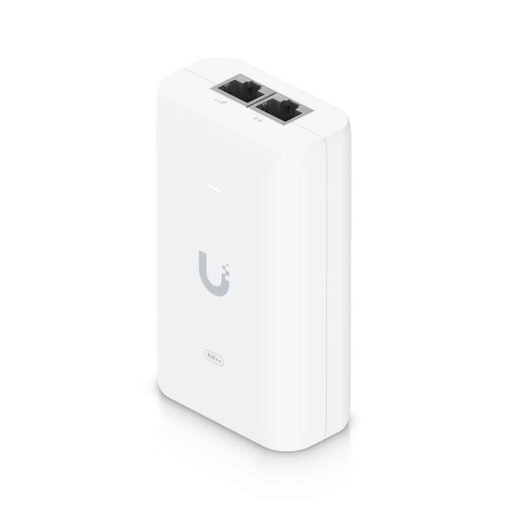 U-PoE++ - PoE адаптер, Ubiquiti, U-PoE++, PoE Injector 48VDC 60W Gbit, 802.3af/at/bt, 10/100/1000Mbps Ethernet, 100–240V AC