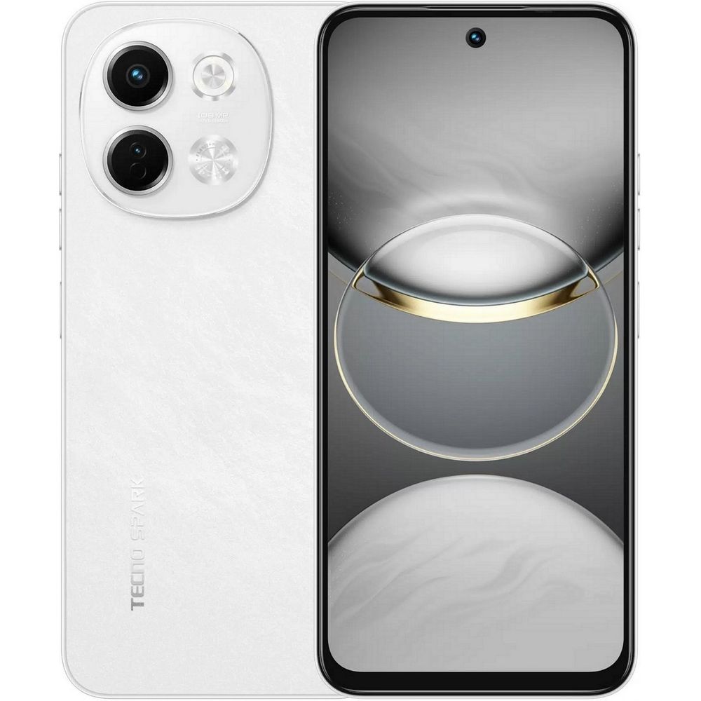 Смартфон Tecno Spark 30 5G 128Gb 6Gb белый моноблок 3G 4G 2Sim 6.67" 720x1600 Android 14 108Mpix 802.11 a/b/g/n/ac NFC GPS GSM900/1800 Protect FM microSD max1024Gb