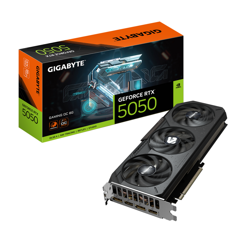 Видеокарта Gigabyte Bad Pack RTX5050 GAMING OC 8GB GDDR6 128bit 2xDP 2xHDMI 3FAN RTL bp