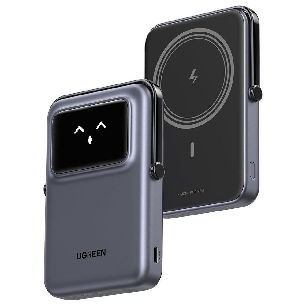 Внешний аккумулятор UGREEN PB571 (35605B) UNO 5000mAh MIni Magnetic Wireless 20W Power Bank. Цвет: серый