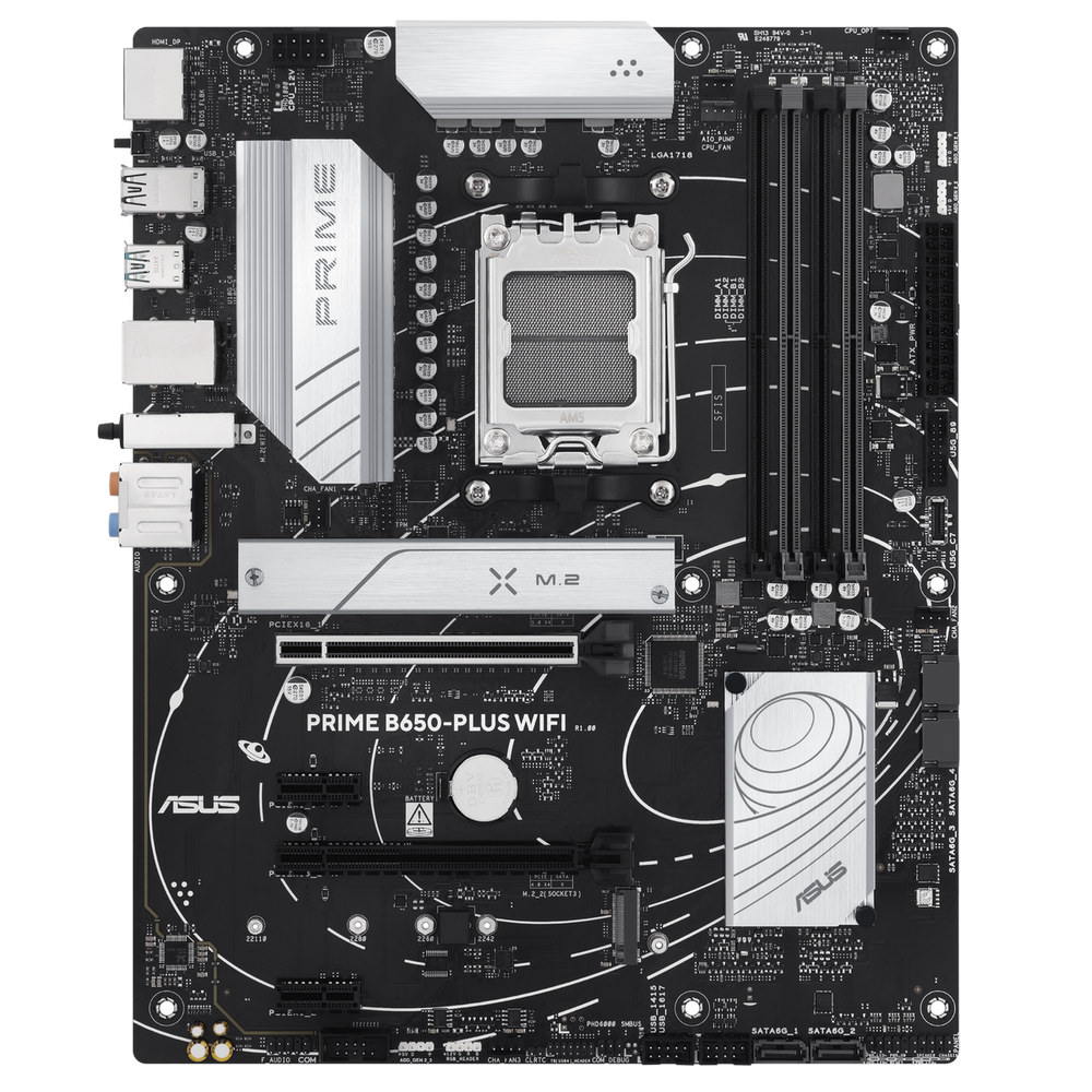 Материнская плата ASUS PRIME B650-PLUS WIFI AM5 ATX 4xDDR5 2xPCIEx16 2xPCIEx1 2xM.2 USB-C DP HDMI 2.5GLAN WIFI 6E