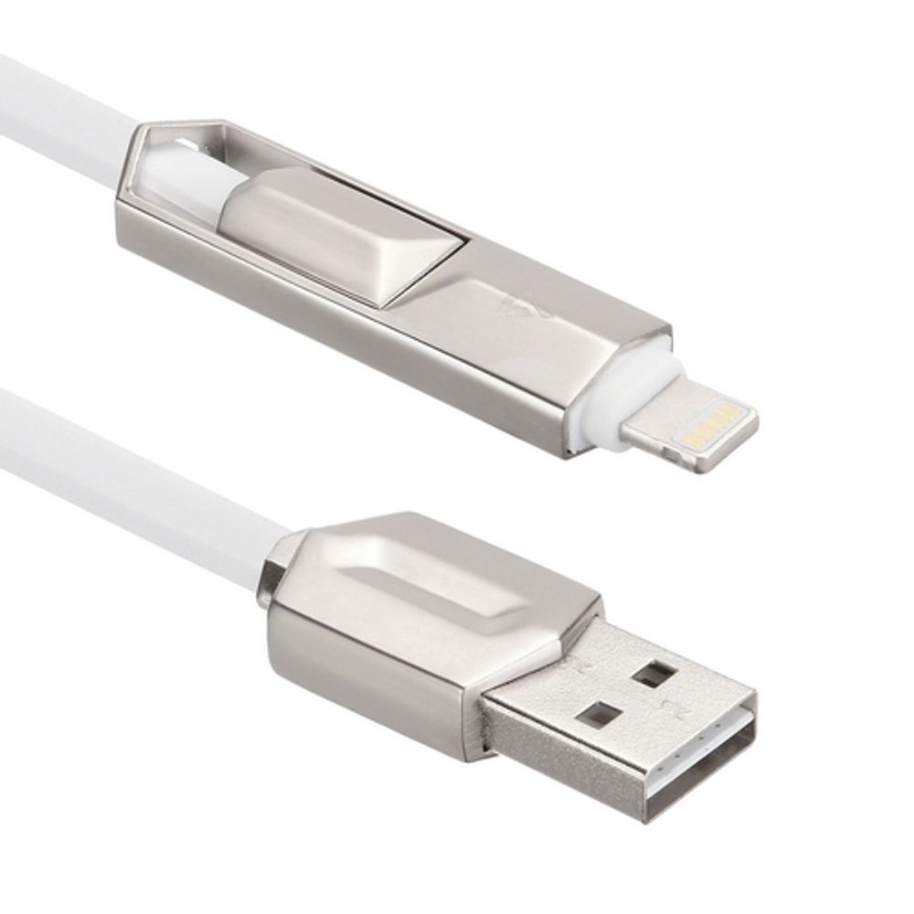 Кабели USB ACD -DUAL Lightning / MicroUSB ; USB-A 2в1, TPE, 1м, белый (ACD-U924-PMW)