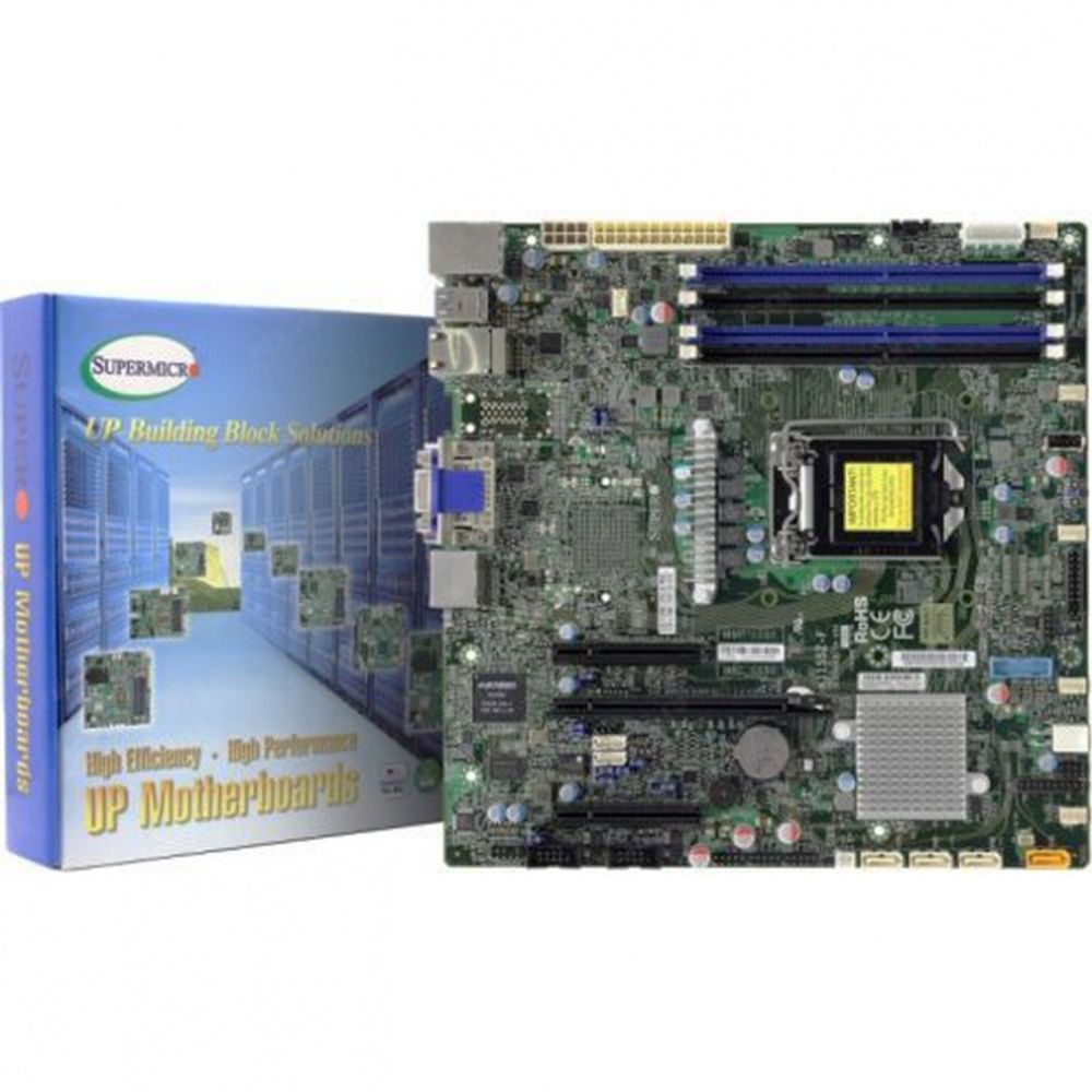 Материнская плата SuperMicro  MBD-X11SSZ-F-O, RTL {5} Micro-ATX LGA 1151 Up to 64GB Unbuffered ECC/non-ECC UDIMM, DDR4-2400MHz, in 4 DIMM slots 9 USB 2.0 ports 4 USB 3.0 ports 1 PCI-E 3.0 x16 2 PCI-E 3.0 x4