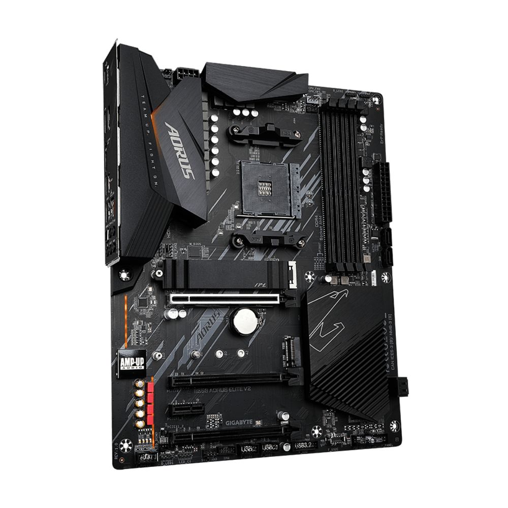 Материнская плата Gigabyte B550 AORUS ELITE V2, Socket AM4, AMD B550, 4xDDR4-3200, HDMI+DP, 3xPCI-Ex16, 1xPCI-Ex1, 4xSATA3(RAID 0/1/10), 2xM.2, 8 Ch Audio, 2,5GLan, (2+4)xUSB2.0, (6+2)xUSB3.2, ATX, RTL {8} (809898)