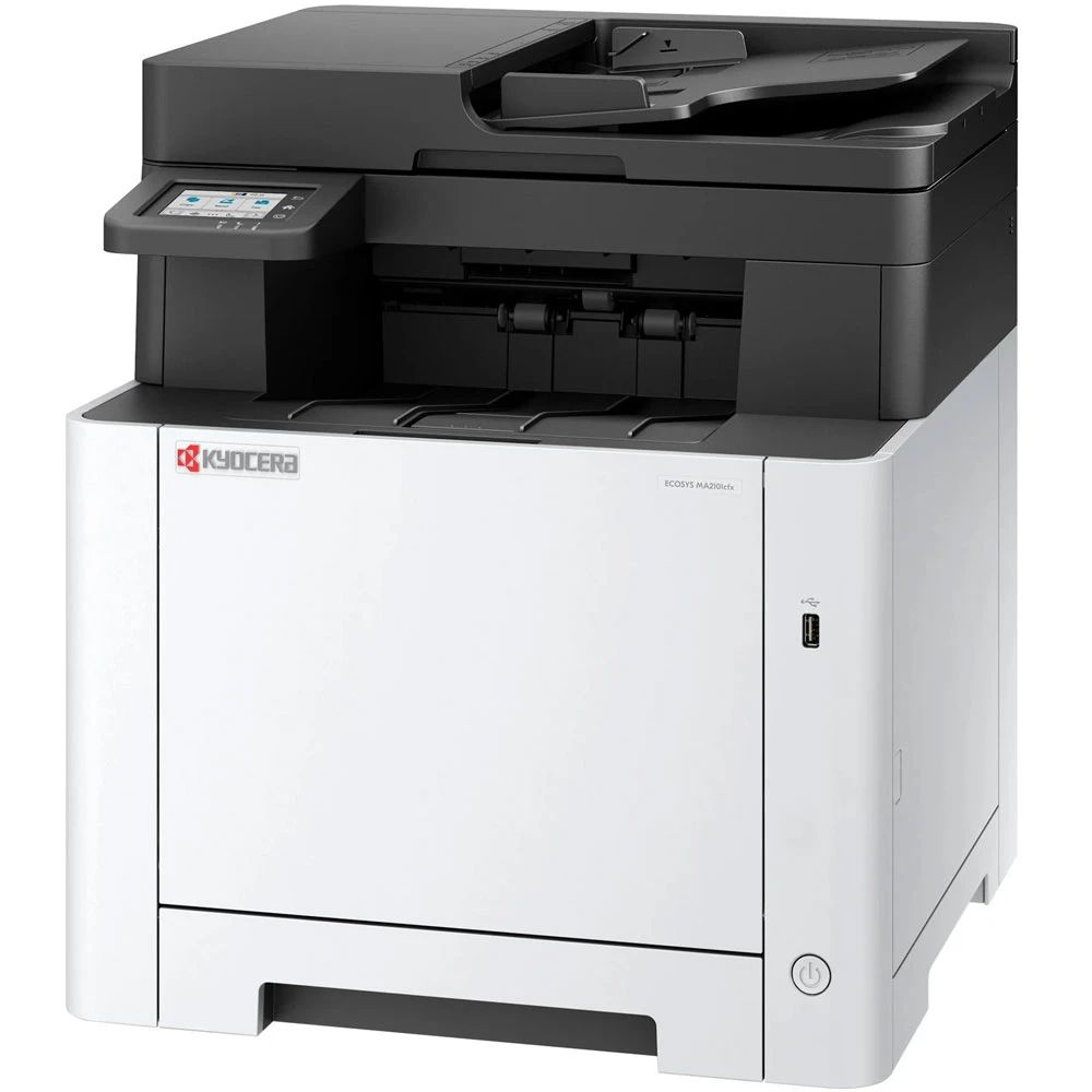 110C223NL1 - МФУ лазерное Kyocera ECOSYS MA2101cwfx (A4), цветное, Printer/Scanner/Copier/Fax, 1200x1200 dpi, 22 ppm, 1 GB, 1 GHz, tray 50+250 sheets, ADF 50 sheets, USB+Ethernet+Wi-Fi, Duplex, 2.7" touchscreen, drum 100k, starter toner