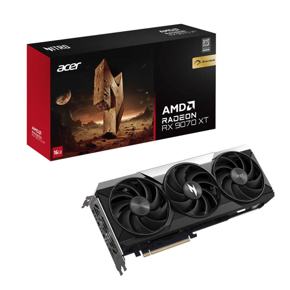 Видеокарта Acer RX9070XT NITRO OC 16Gb GDDR6 256bit 3xDP HDMI 3FAN RTL