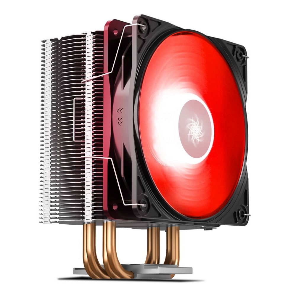 Кулер для процессора DEEPCOOL GAMMAXX 400 V2 Red серебристый, 120 мм, алюминий/медь, 1650 об/мин, 27.8 дБ, 4 pin, 180 Вт, 155 мм