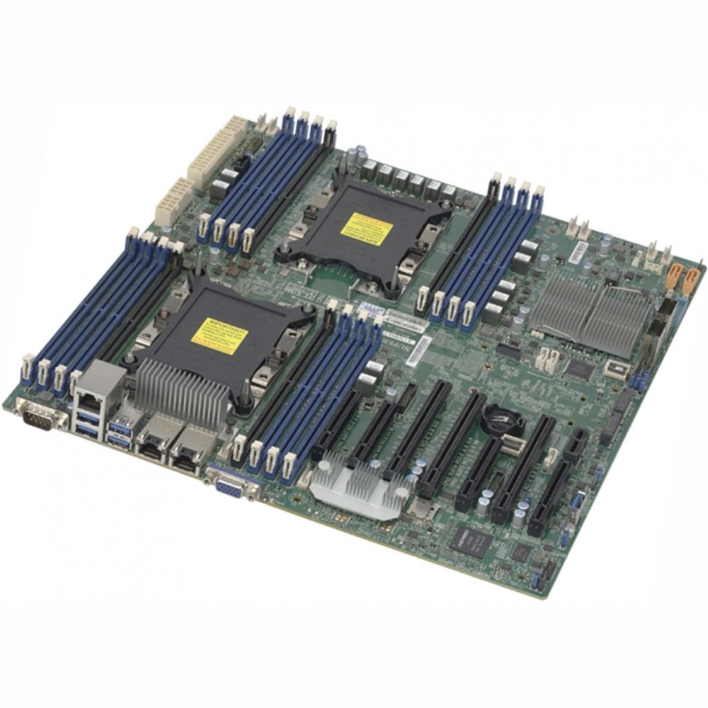 Материнская плата SuperMicro MBD-X11DPH-I E-ATX, Dual LGA3647, Intel C621, 16xDDR4, 10xSATA (RAID 0,1,5,10), 2x1GbE (Marvell 88E1512), IPMI 2.0 with LAN, 3xPCI-E3.0 x16 + 4xPCI-E3.0 x8, 2xM.2 PCI-e3.0 x4 (22110), MicroSD, VGA port, RTL