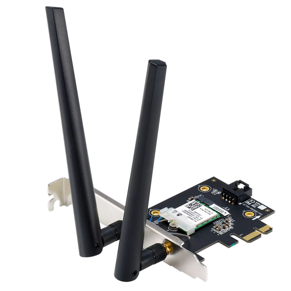 Сетевой адаптер ASUS PCE-BE6500 WiFi 7 Bluetooth 5.4 2882+2882+688Mbps 6GHz/5GHz/2.4GHz Адаптер беспроводной связи (Wi-Fi) (90IG09G0-MO0B00)