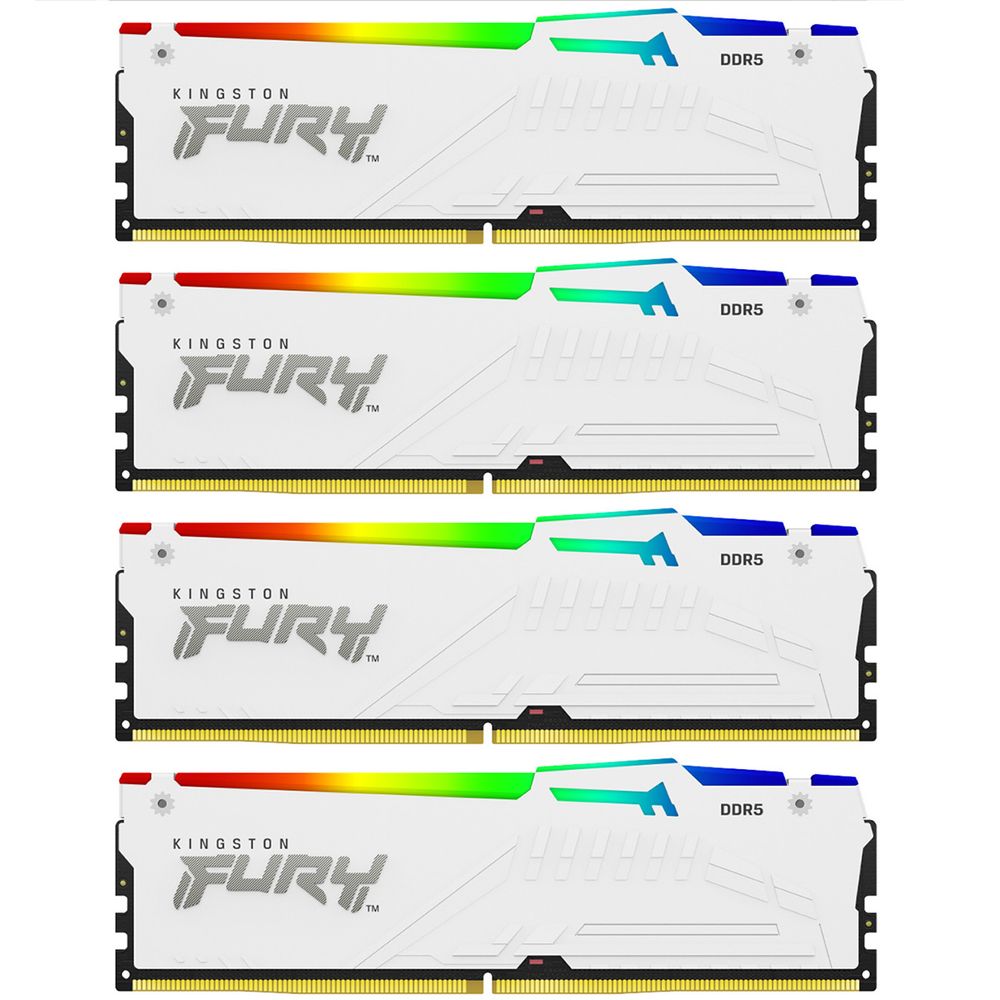 Kingston KF556C40BWAK4-128 Комплект памяти DDR5 DIMM 128Гб (4х32Гб) 5600MHz CL40, Kingston FURY Beast White RGB