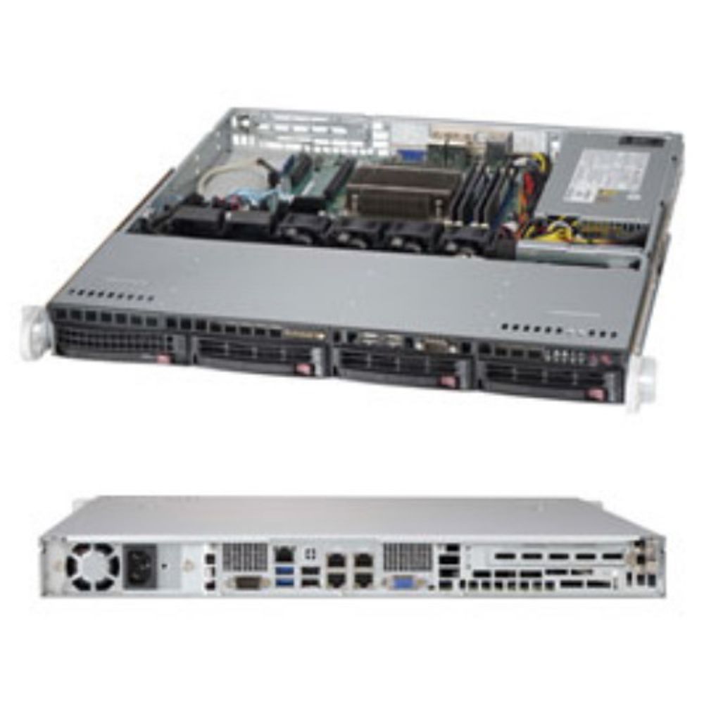 Платформа системного блока SuperMicro SYS-5018D-MTLN4F 1U Rackmount SC813MTQ-350CB X10SLM+-LN4F LGA 1150 4xDDR3 SATA3 SATA2 SATA DOM Power Connector 4xUSB3.0 6xUSB2.0 VGA PCI-E3.0x16