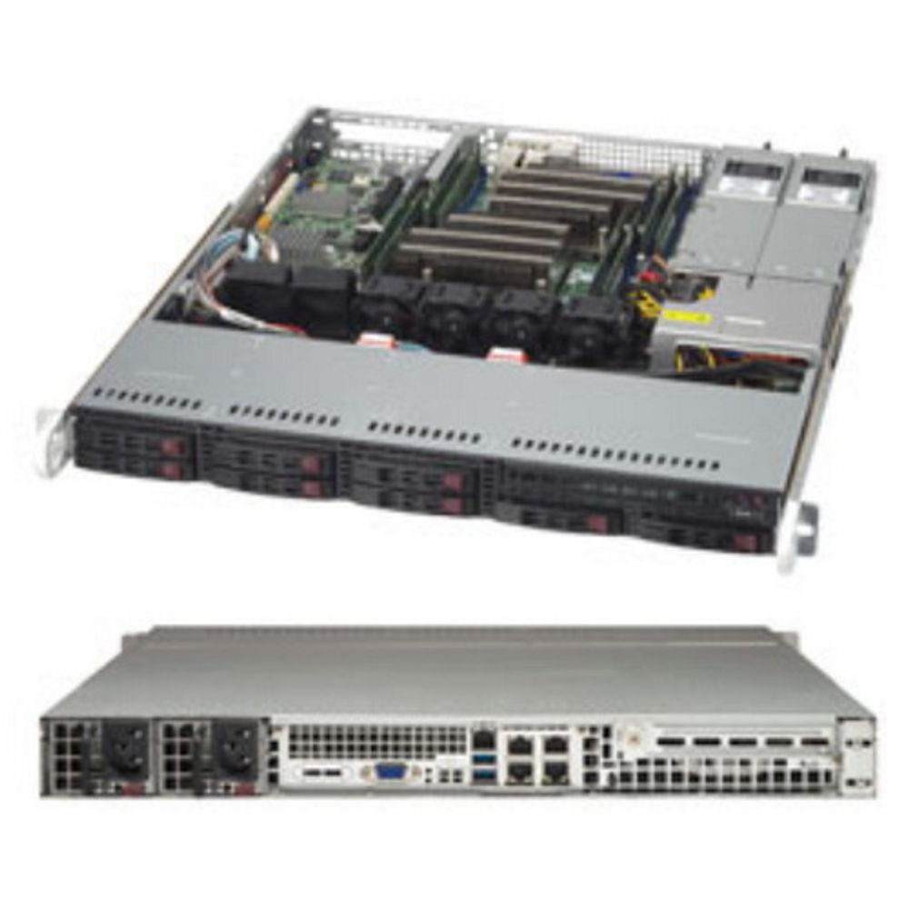 Платформа системного блока SuperMicro SYS-1028R-MCTR, X10DRL-CT,CSE-113MFAC2-R606CB 1U Rackmount CSE-113MFAC2-R606CB LGA 2011 8xDDR4 8xSAS3 6xSATA3 I-SATA 4 & I-SATA 5 support SATA DOM 4xUSB3.0 3xUSB2.0 VGA PCI-E3.0x8(FHHL)