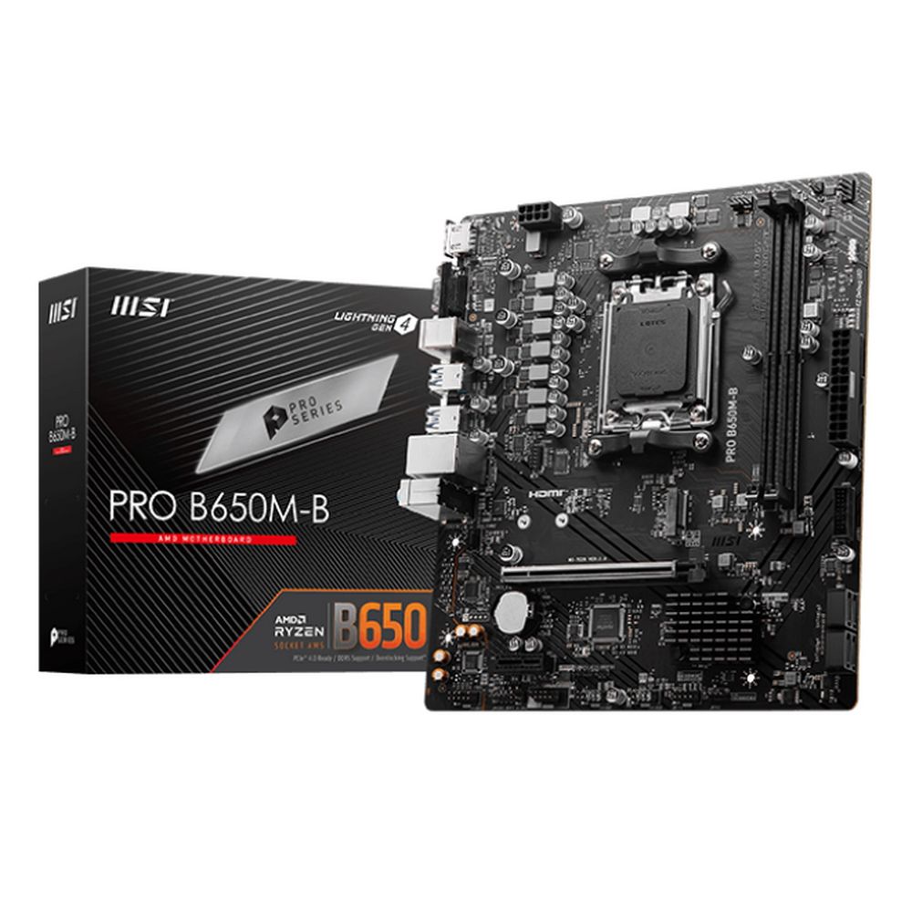 Материнская плата MSI Bad Pack PRO B650M-B B650, AM5, 2*DDR5, 1*PCIEx16, 1*PCIEx1, 1*M.2, 6*USB3.2Gen1, 6*USB2.0, 4*SATA3.0, 1G, VGA, HDMI, M-ATX, RTL