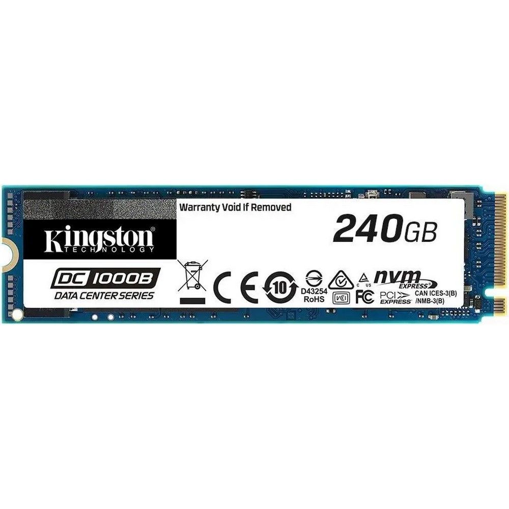 Твердотельный накопитель SSD Kingston OEM M.2 2280 240GB  DC1000B Enterprise SSD SEDC1000BM8/240G PCIe Gen3x4 with NVME, 2200/290, IOPS 111/12K, MTBF 2M, 3D TLC, 248TBW, 0.5DWPD (303599) oem