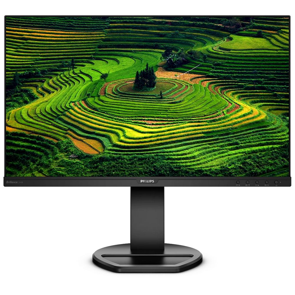Монитор 23.8" PHILIPS 241B8QJEB  IPS, 1920x1080, 75Hz, 5ms, 250сd/m, 1000:1 | VGA, DVI, HDMI(1.4), DP(1.2), 2xUSB 3.0, 2xUSB 2.0 | HAS, Pivot, Swivel, InPSU, Speakers, Vesa 100, Black
